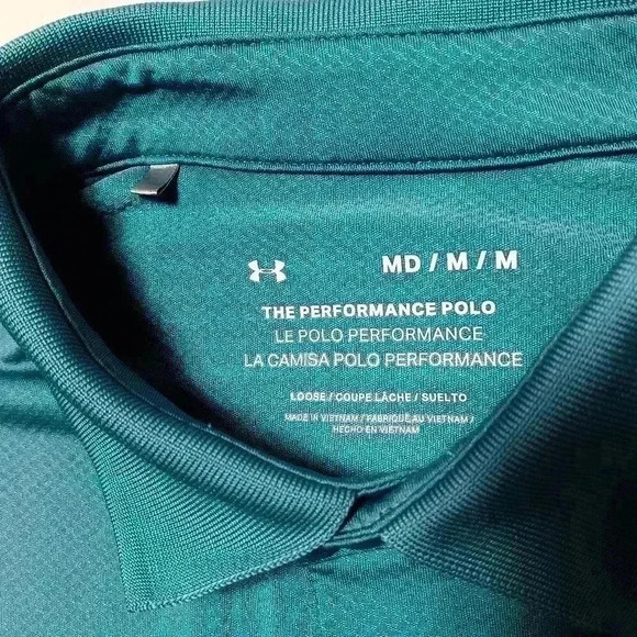 Under Armour long sleeve Performance polo. Men's size M - Picture 5 of 10